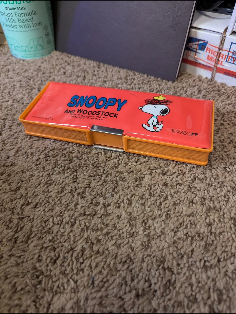 Snoopy and Woodstock Red Tin Pencil Box - Picture 3 of 9